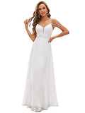 Ever-Pretty Women's V-Neck Beading Maxi Lace and Chiffon Prom Dress Wedding Dresses 90327