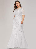 Women's Plus Size Embroidery Mermaid Evening Party Maxi Dress 7707pz | Women's Lace Dresses