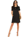 Women's Summer Short/Long Sleeve Pocket Tassel Hem Loose Tunic T-Shirt Dress | Women's Work Dresses