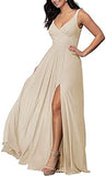 WSNDY Women’s Bridesmaid Dresses Long V Neck Formal Wedding Party Evening Prom Gowns