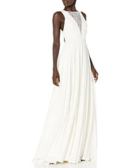 Women's Fallon Plunging V Neck A Line Chiffon Wedding Dress