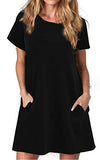 Ancapelion Women's Casual Loose T Shirt Dresses Short Sleeve Mini Summer Tunic Dress for Women