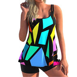 Women Color Block Swimsuit Gradient Bathing Suit Tummy Control Swimwear with Boyshorts | Original Brand | Women's Tops and Blouses