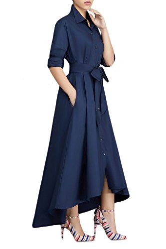 Long button through dress best sale