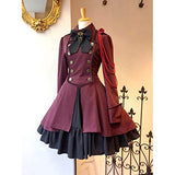 Women Dresses Casual Fashion Long Sleeve Colour Patchwork Daily Party Dress Autumn Winter Cosplay Dress (WineRed, XXXXL) | Original Brand | Women's Casual Dresses