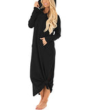 GIKING Women's Casual Pockets Hoodies Long Sleeve Split Hooded Long Maxi Dress