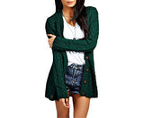 Womens Chunky Cable Knit Cardigan Daisy Button Everyday Aran Long Sleeves Grandad Plus Sizes | Women's Cardigan