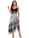 Ever-Pretty Women's Spaghetti Straps V Neck Ruffles Asymmetrical Hem Lace Cocktail Prom Party Evening Dresses 6212B
