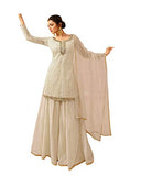 Women's Indian/Pakistani Georgette White Colored Palazzo Salwar Kameez 2207 | Original Brand