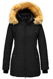 Wantdo Women's Warm Winter Coat Thicken Puffer Jacket Quilted Parka with Fur Trimmed Hood