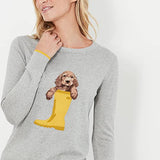 Womens Miranda Intarsia Crew Neck Jumper - Navy Creme Stripe | Original Brand | Women's Cardigan