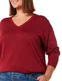 Burgundy Women's Lightweight Long-sleeve V-neck Tunic Jumper - Ae Store | Women's Jumpers