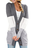 Womens Open Front Cable Knit Cardigan Button Down V Neck Knitwear Loose Chunky Outwear