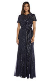 Women's One Piece Short Sleeve Embelished Sequins Gown | Women's Evening Gowns