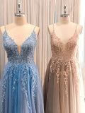 Prom Dresses Long 2022 for Women V Neck Ball Gowns A Line Lace Sexy Party Dresses PR0000179