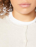 Women's Cotton Crew Cardigan, Beige (Linen B2653), Large | Women's Cardigan