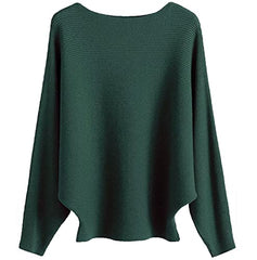 Women's Batwing Sleeves Knitted Dolman Sweaters Pullovers Tops