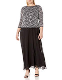 Plus Size Women's Long Evening Gown With Sequin Lace Bodice | Women's Casual Dresses