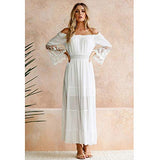 Women Dresses Party Lace Dress Holiday Strapless Short Sleeve Dress Off-Shoulder Spring Summer Dresses Maxi Dresses Casual Long Dresses | Original Brand | Women's Work Dresses
