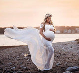 Off Shoulder Mermaid Chiffon Gown Maxi Photography Dress Baby Shower Photo Props Dress | Women's Casual Dresses