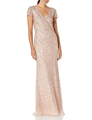 Adrianna Papell womens Long Beaded Dress