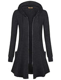 Womens Zip Up Long Hoodie Jacket Tunic Sweatshirt Open Front Cardigan | Women's Sweaters