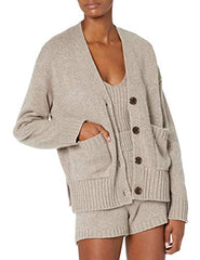 Women's Brigitte Chunky Button Front Pocket Ribbed Cardigan  