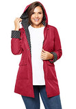 Woman Within Women's Plus Size Raincoat In New Short Length With Fun Dot Trim