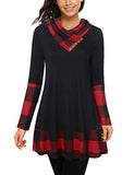 Tunics Long Sleeve Patchwork Form Fitting Casual A-Line Top Blouse | Women's Tops and Blouses
