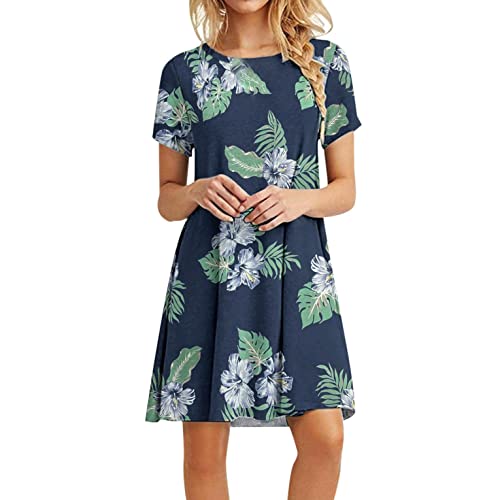 Women's Summer Dresses, Mini Dresses for Women Party Butterfly Print Dress Short Sleeve T Shirt Dress | Original Brand