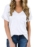 Women's Short Sleeve V-Neck Shirts Loose Casual Tee T-Shirt | Women's Tops and Blouses