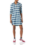 Women's Flannel Long Sleeve Relaxed Fit Popover Shirt Dress