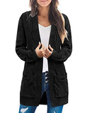 Women's Long Sleeve Cable Knit Cardigan Sweaters Open Front Fall Outwear Coat