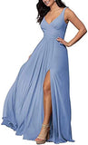 WSNDY Women’s Bridesmaid Dresses Long V Neck Formal Wedding Party Evening Prom Gowns