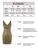 Women's Sequin Cocktail Dress V Neck Bodycon Glitter Party Dress