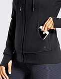 Women's Zip Up Hooded Workout Jackets Slim Fit Sports Running Track Hoodies with Thumbholes | Original Brand