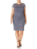 Women's Plus-Size Short Cap Sleeve Lace Dress