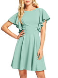 Mint Green Women's Stretchy A Line Swing Flared Skater Cocktail Party Dress - Romwe | Women's Cocktail Dresses
