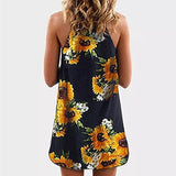 Summer Dresses for Women, Ladies Summer Sleeveless Floral Striaght Casual Strappy Print Mini Dress Party UK Size | Women's Work Dresses