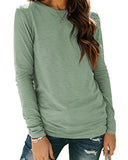 AUTOMET Womens Long Sleeve Tops Fall T Shirts Crewneck 2022 Tunic Tops Fitted Shirts Basic Tee | Women's Casual Dresses