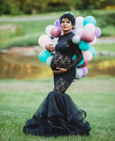 Lace See-through Gown For Photo Shoot Long Sleeve Tutus Maxi Photo Props Dress | Women's Casual Dresses