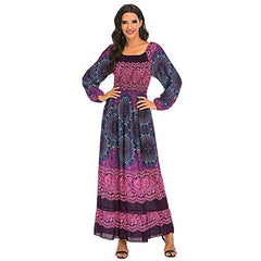 Dresses For Women Spring Summer Trendy Ladies Casual Boho Maxi Dress Long Sleeve One Shoulder