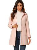 Allegra K Women's Turn Down Collar Single Breasted Winter Outwear Trench Coat