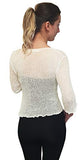 Ladies Crochet Glitter or Plain Stretch Lace Fish Net Bali Tie at Bolero Shrug Open Cardigan | Original Brand