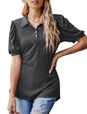 Womens Casual Polo Shirt Button Down V Neck Short Sleeve Loose Blouses | Original Brand | Women's Tops and Blouses