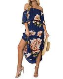 Women Floral Print V Neck Dress Half Sleeves Crossed Front Maxi Dresses for Vacation Beach | Original Brand