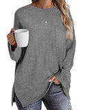 Women's Sweaters Crewneck Long Sleeve Oversized Pocket Knit Tops | Women's Sweaters