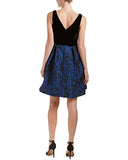 Women's Sleeveless Fit and Flare with Velvet Top Dress