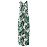 Women's Summer Casual Criss Cross Sundress Sleeveless Split Plus Size Maxi Beach Dress with Pockets | Original Brand