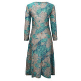 Women Dresses Promotion Sale Women Fashion Lady Knee Length Lapel Long Sleeve Printing Dress Plus Size Dress Party Dress Vintage Dress UK Size S - XXXXL | Original Brand | Women's Cocktail Dresses